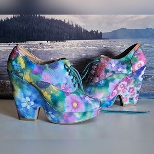 Ecote Floral Platform Wedges